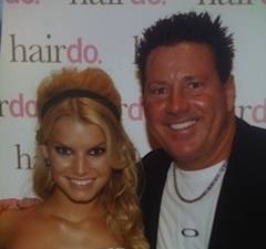 Jessica Simpson and Bill at launch of hair extensions for HSN 2006.